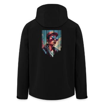 girl girlie wild punk freestyle love peace style - Recycelte Männer Softshell-Jacke von Stanley/Stella - Schwarz - Hinten - AI Model Male 185 light (185cm)