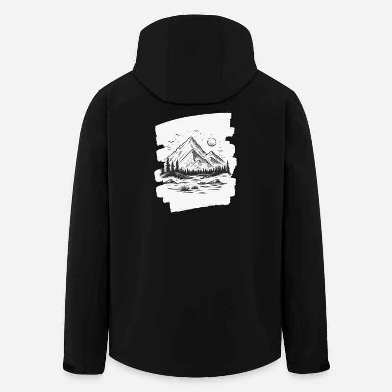 Mountains - Men’s Recycled Softshell Jacket by Stanley/Stella - black