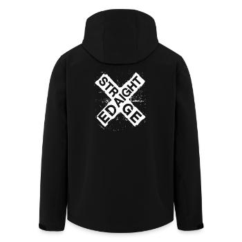 Straight Edge Lettering for Straight Edger Life - Men’s Recycled Softshell Jacket by Stanley/Stella - black - Back - AI Model Male 185 light (185cm)