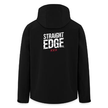 Straight Edge Lettering for Straight Edger Life - Men’s Recycled Softshell Jacket by Stanley/Stella - black - Back - AI Model Male 185 light (185cm)