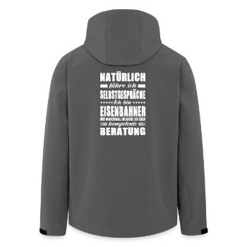 Eisenbahner Geschenke Bahnfahrer Zugführer Sprüche - Recycelte Männer Softshell-Jacke von Stanley/Stella - Anthrazit - Hinten - AI Model Male 185 light (185cm)