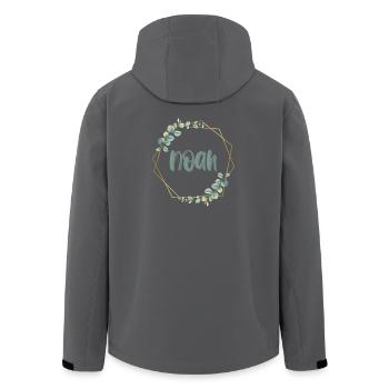 Noah Personalized Gift for Boys - Men’s Recycled Softshell Jacket by Stanley/Stella - black - Back - AI Model Male 185 light (185cm)