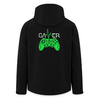 Cool gaming motif with gamepad | Hobby | Funny - Men’s Recycled Softshell Jacket by Stanley/Stella - black - Back - AI Model Male 185 light (185cm)