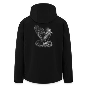 Black Raven in Realist Style - Men’s Recycled Softshell Jacket by Stanley/Stella - black - Back - AI Model Male 185 light (185cm)