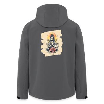 Yoga Namaste Meditation - Recycelte Männer Softshell-Jacke von Stanley/Stella - Anthrazit - Hinten - AI Model Male 185 light (185cm)