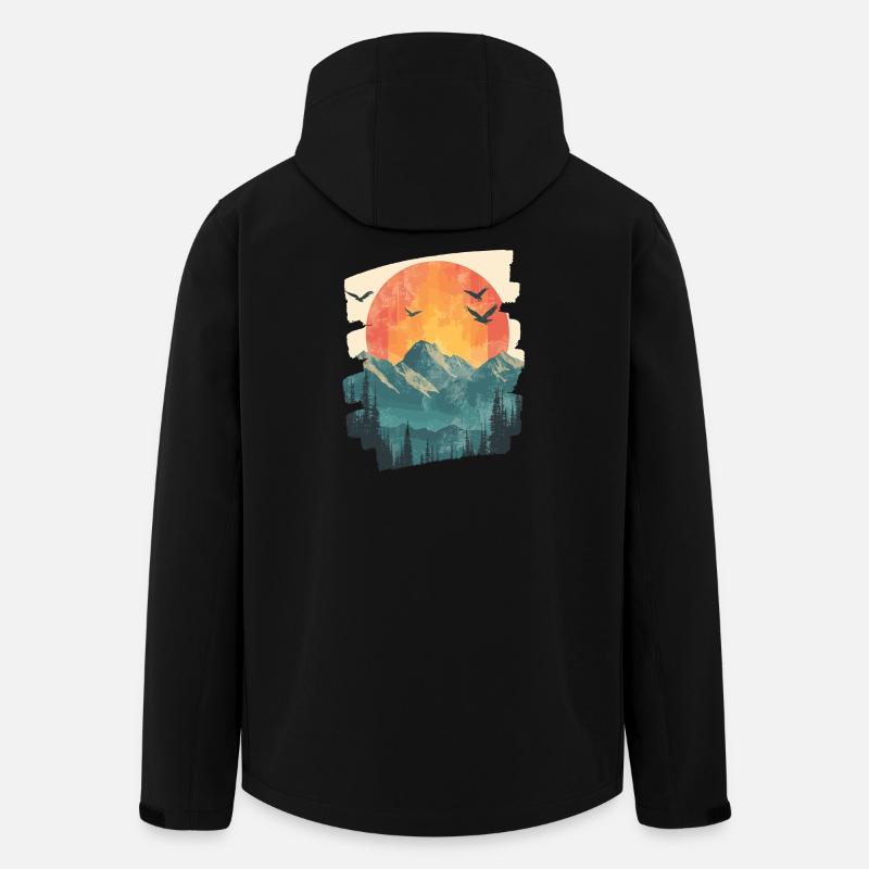 Berge - Recycelte Männer Softshell-Jacke von Stanley/Stella - Schwarz