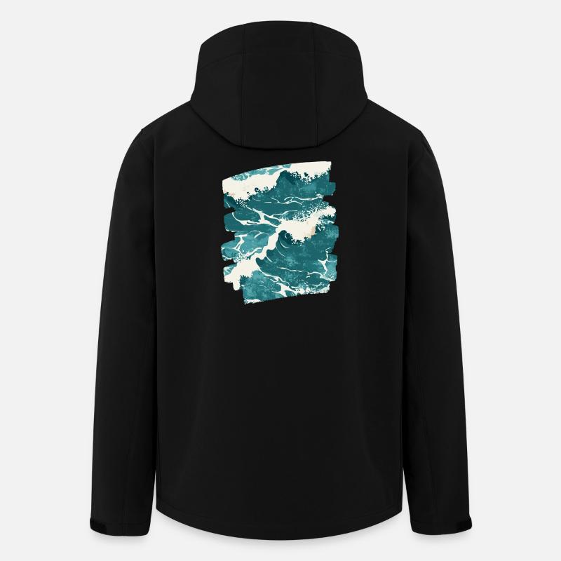 Wellen und Meer - Recycelte Männer Softshell-Jacke von Stanley/Stella - Schwarz