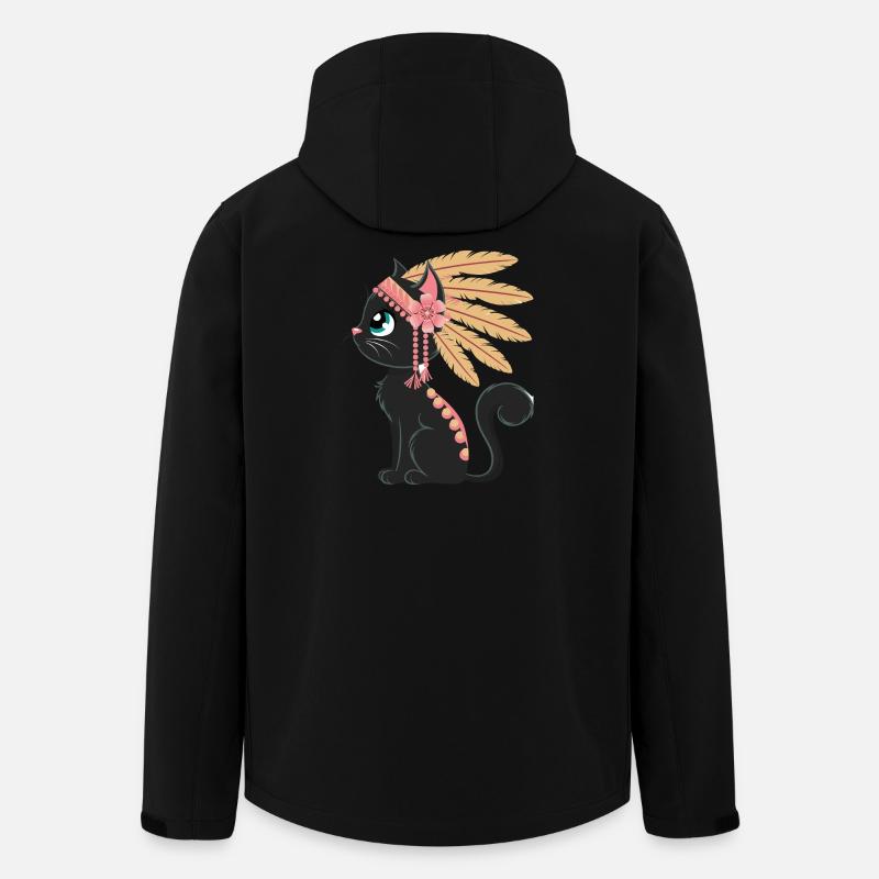 Boho Feather Cat - Men’s Recycled Softshell Jacket by Stanley/Stella - black