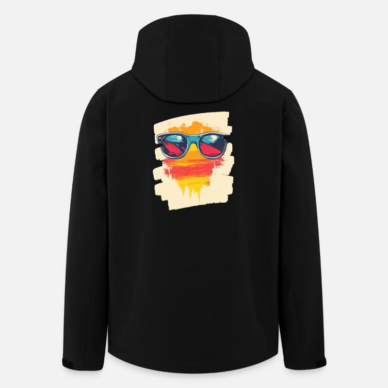Sunglasses Summer Palm Trees - Men’s Recycled Softshell Jacket by Stanley/Stella - black