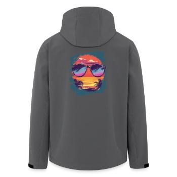 Sunglasses Summer Palm Trees - Men’s Recycled Softshell Jacket by Stanley/Stella - black - Back - AI Model Male 185 light (185cm)