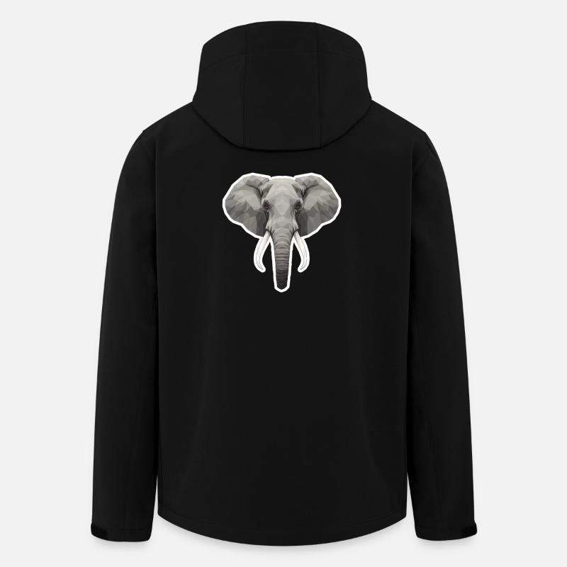 Geometrischer Elefantenkopf - Recycelte Männer Softshell-Jacke von Stanley/Stella - Schwarz