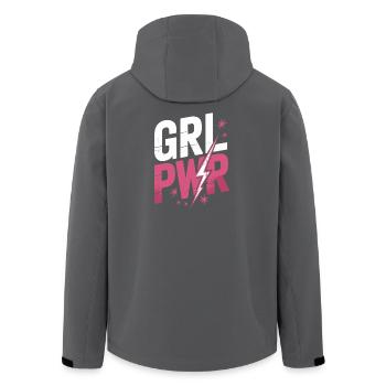 Frauen Power GRL PWR Girl Patriarchat Feminismus - Recycelte Männer Softshell-Jacke von Stanley/Stella - Anthrazit - Hinten - AI Model Male 185 light (185cm)