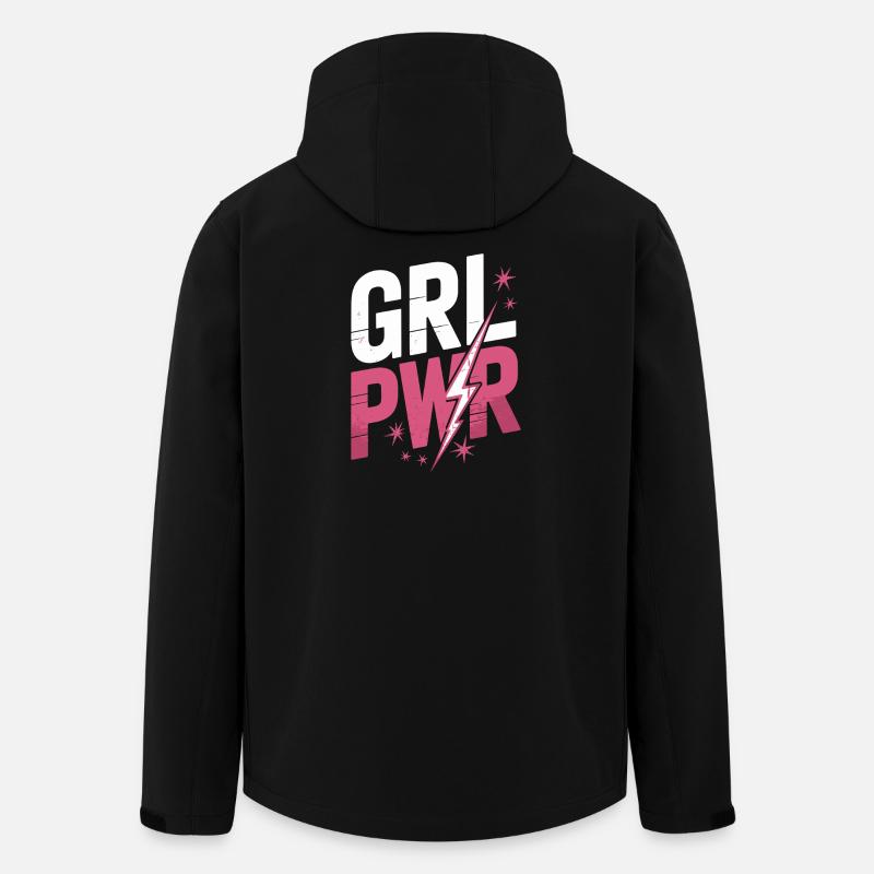 Kvinder Magt GRL PWR Pige Patriarkat Feminisme - Stanley/Stella herre softshelljakke i genanvendt polyester - sort