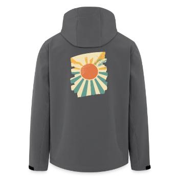 Sommer Sonnenuntergang - Recycelte Männer Softshell-Jacke von Stanley/Stella - Schwarz - Hinten - AI Model Male 185 light (185cm)