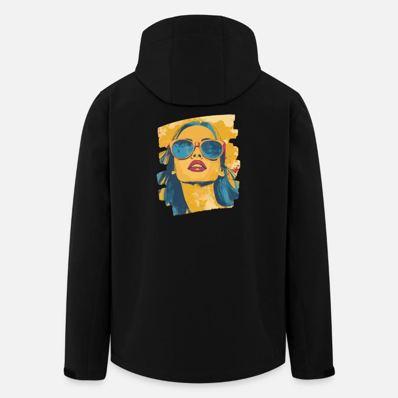 Soleil d’été Rétro - Veste softshell homme en polyester recyclé Stanley/Stella - noir