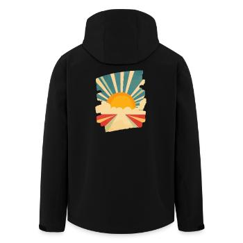 Sommer Sonne - Recycelte Männer Softshell-Jacke von Stanley/Stella - Schwarz - Hinten - AI Model Male 185 light (185cm)