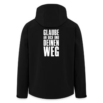 Croyez en vous et en votre chemin - Entrepreneur - Veste softshell homme en polyester recyclé Stanley/Stella - noir - Dos - AI Model Male 185 light (185cm)