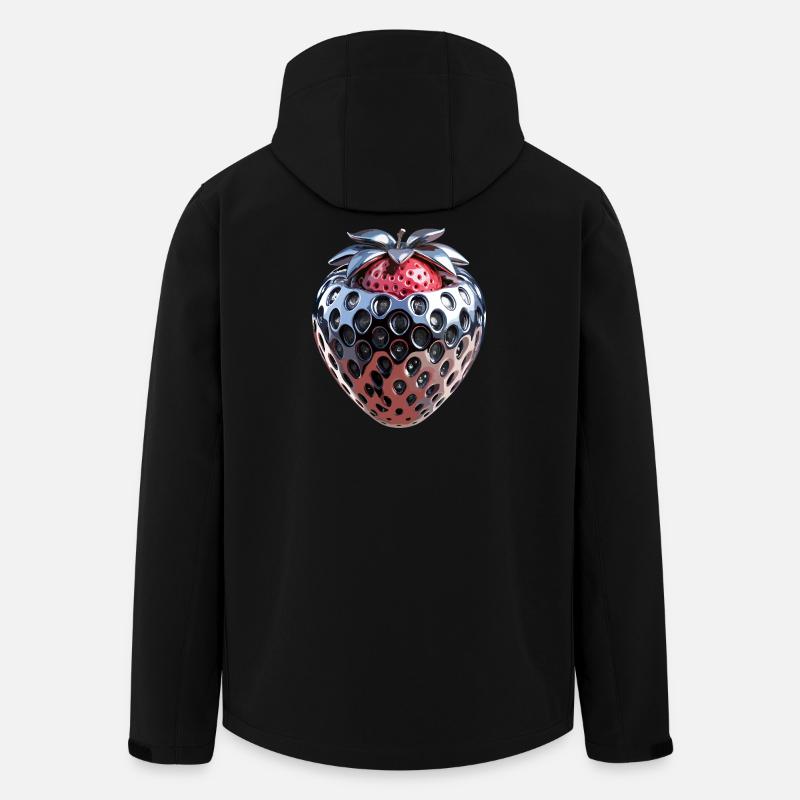 Futuristic Chrome Strawberry - Men’s Recycled Softshell Jacket by Stanley/Stella - black