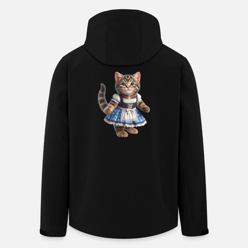 Mignon petit chat en dirndl - Veste softshell homme en polyester recyclé Stanley/Stella - noir