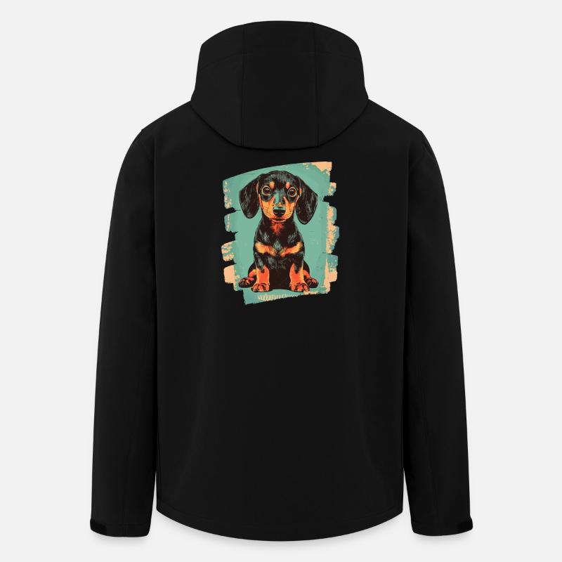 Dackel Dachshund - Recycelte Männer Softshell-Jacke von Stanley/Stella - Schwarz