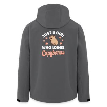 Capybara Wasserschwein - Recycelte Männer Softshell-Jacke von Stanley/Stella - Anthrazit - Hinten - AI Model Male 185 light (185cm)