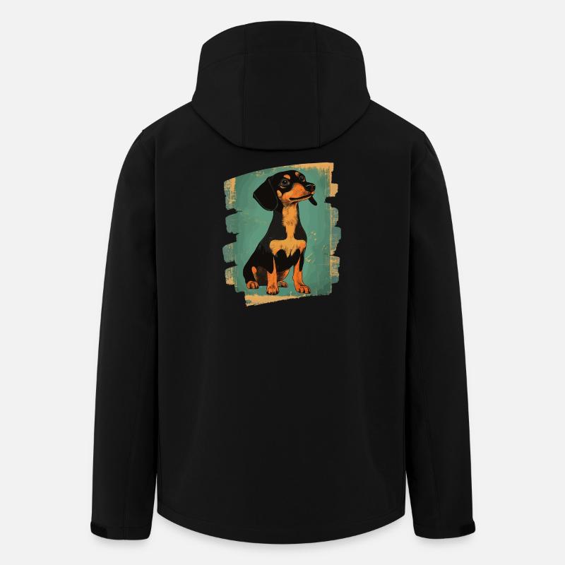 Dackel Dachshund - Recycelte Männer Softshell-Jacke von Stanley/Stella - Schwarz