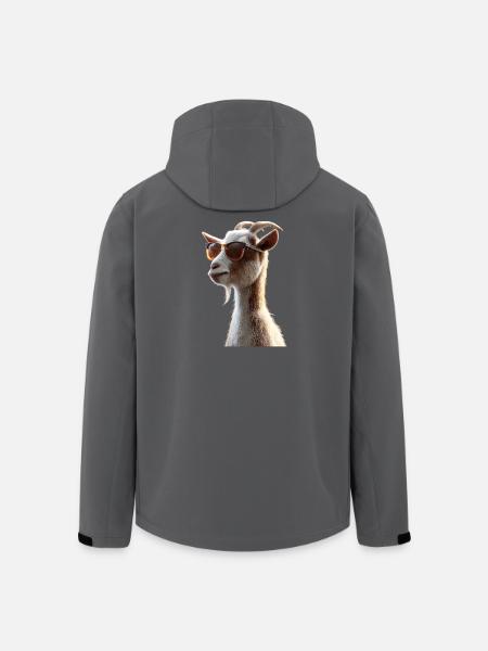 Geit Binnenlandse Geit Steenbok Geit Geit Schattige Geiten - Heren softshell jas van gerecycled polyester Stanley/Stella - zwart