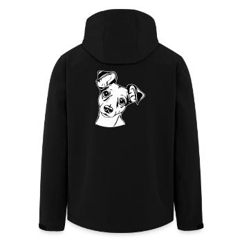Look de levrette fidèle – motif minimaliste - Veste softshell homme en polyester recyclé Stanley/Stella - noir - Dos - AI Model Male 185 light (185cm)