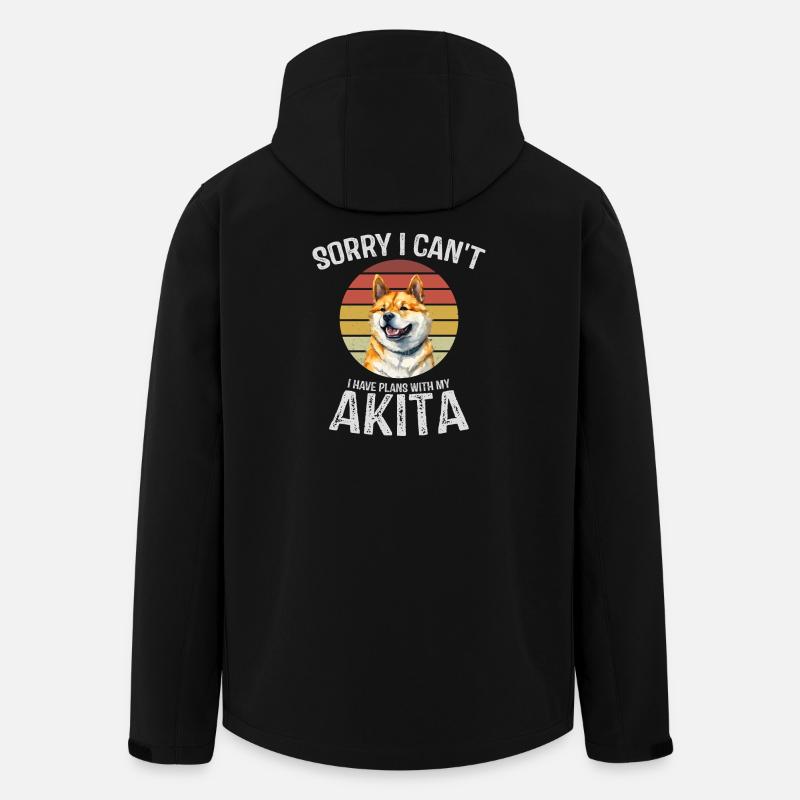 Graphique d’excuses du chien Akita - Veste softshell homme en polyester recyclé Stanley/Stella - noir
