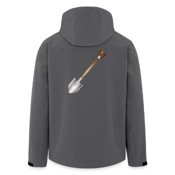Classic spade – garden and building tool motif - Men’s Recycled Softshell Jacket by Stanley/Stella - black - Back - AI Model Male 185 light (185cm)