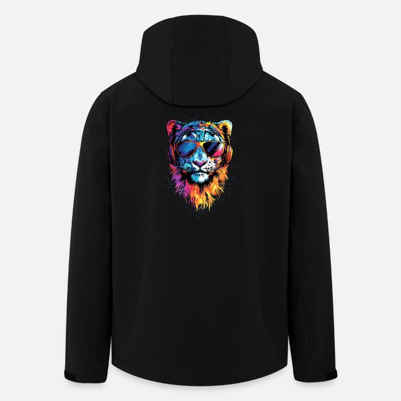 Schneeleopard Panther Raubkatze Großkatze Leopard - Recycelte Männer Softshell-Jacke von Stanley/Stella - Schwarz