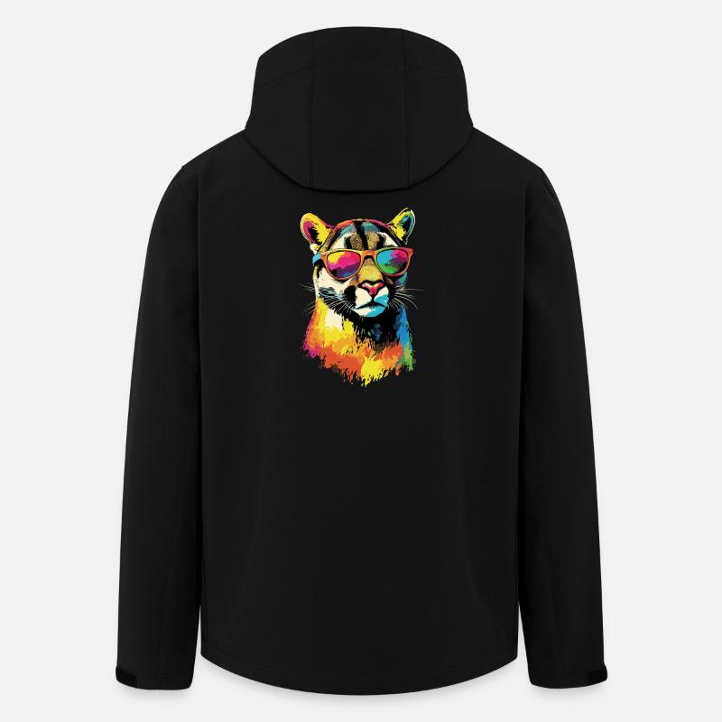 Panther Leopard Raubkatze Süße Großkatze Katzen - Recycelte Männer Softshell-Jacke von Stanley/Stella - Schwarz