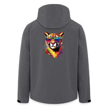 Panther Leopard Raubkatze Süße Großkatze Katzen - Recycelte Männer Softshell-Jacke von Stanley/Stella - Anthrazit - Hinten - AI Model Male 185 light (185cm)