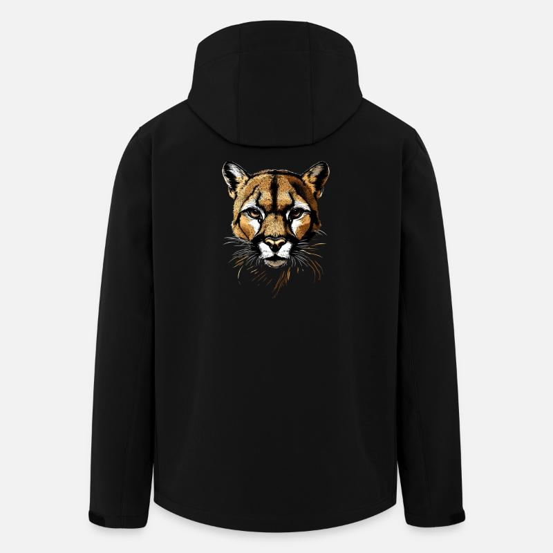 Panter Leopard Stor Kat Sød Store Kat Katte - Stanley/Stella herre softshelljakke i genanvendt polyester - sort