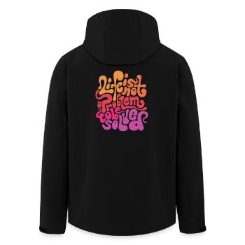 Psychedelische Wortwahl - Recycelte Männer Softshell-Jacke von Stanley/Stella - Schwarz - Hinten - AI Model Male 185 light (185cm)