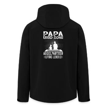Papa Und Sohn Angelpartner Fürs Leben - Recycelte Männer Softshell-Jacke von Stanley/Stella - Schwarz - Hinten - AI Model Male 185 light (185cm)