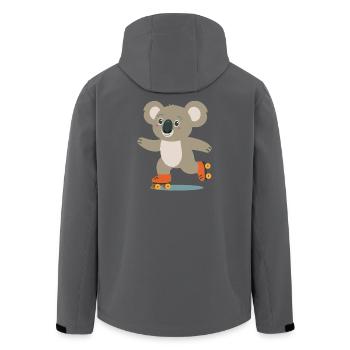Rollschuh-Koala – Fröhliches Tiermotiv Abenteurer - Recycelte Männer Softshell-Jacke von Stanley/Stella - Schwarz - Hinten - AI Model Male 185 light (185cm)