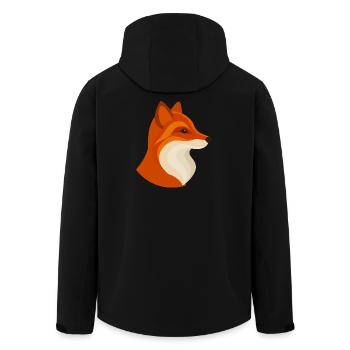 Renard moderne – géométrique et élégant - Veste softshell homme en polyester recyclé Stanley/Stella - noir - Dos - AI Model Male 185 light (185cm)