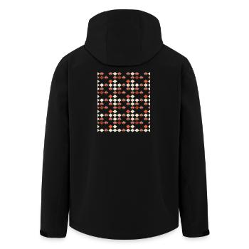 Geometrisches Rauten Quilt Muster - Recycelte Männer Softshell-Jacke von Stanley/Stella - Schwarz - Hinten - AI Model Male 185 light (185cm)
