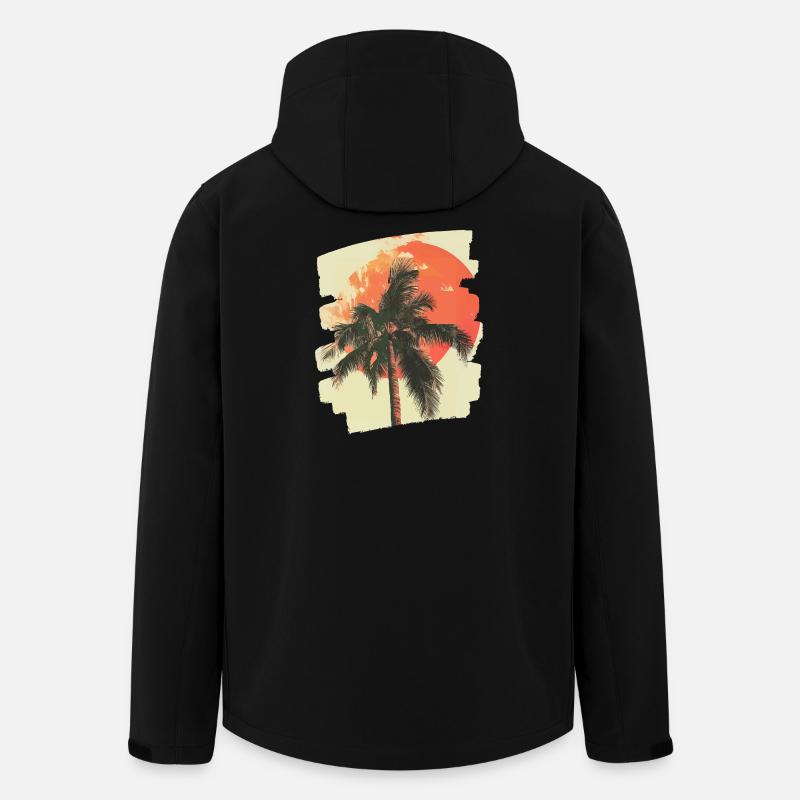 Palme Sonnenuntergang Sommer - Recycelte Männer Softshell-Jacke von Stanley/Stella - Schwarz