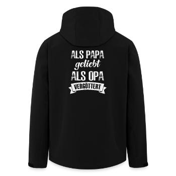 Loved as Dad, Worshipped as Grandpa Shirt - Men’s Recycled Softshell Jacket by Stanley/Stella - black - Back - AI Model Male 185 light (185cm)