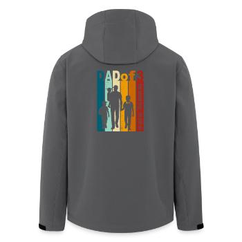Dad & 3 Sons Gift Design for Father's Day - Men’s Recycled Softshell Jacket by Stanley/Stella - black - Back - AI Model Male 185 light (185cm)