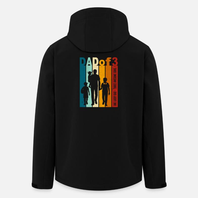 Papa & 3 Söhne Geschenk Design zum Vatertag - Recycelte Männer Softshell-Jacke von Stanley/Stella - Schwarz