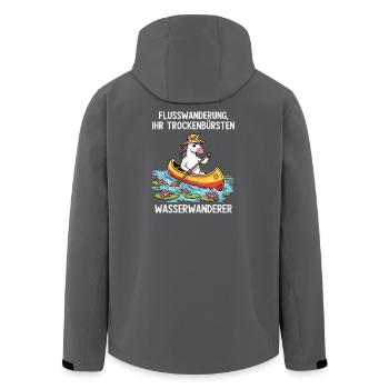 Unicorn Canoe Trip - Men’s Recycled Softshell Jacket by Stanley/Stella - anthracite - Back - AI Model Male 185 light (185cm)