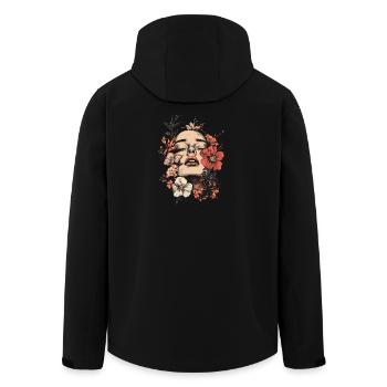 Woman Head Flowers International Women's Day Creative Abstract - Men’s Recycled Softshell Jacket by Stanley/Stella - black - Back - AI Model Male 185 light (185cm)