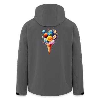 Planeten Eiscreme Waffel Eis - Recycelte Männer Softshell-Jacke von Stanley/Stella - Anthrazit - Hinten - AI Model Male 185 light (185cm)