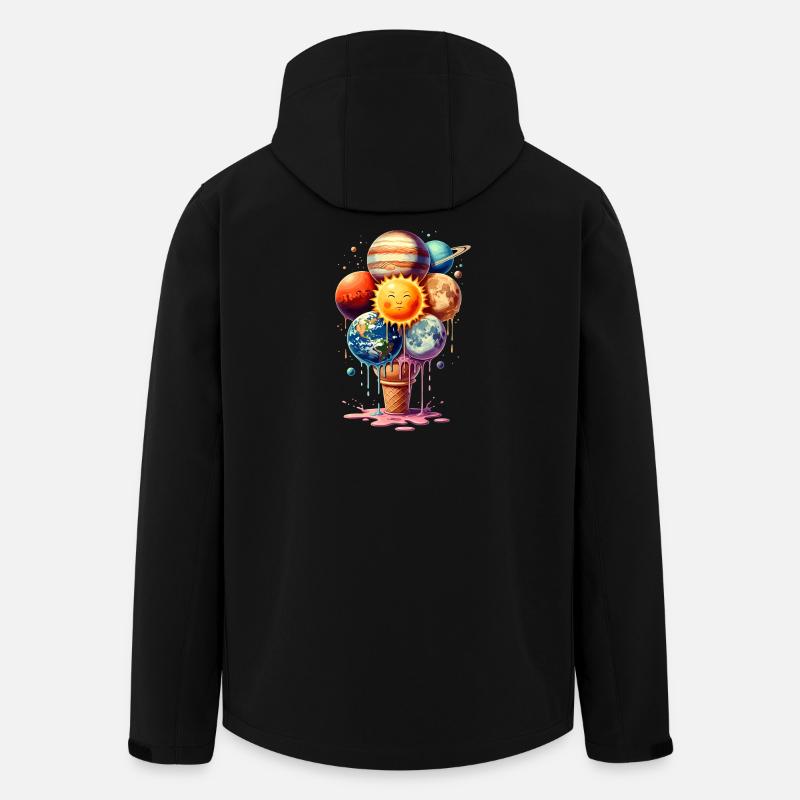 Eiscreme Planeten Waffeleis Sonnensystem - Recycelte Männer Softshell-Jacke von Stanley/Stella - Schwarz
