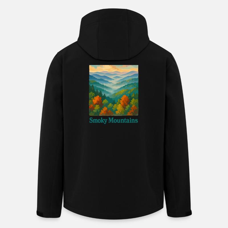 Smoky Mountains Art - Recycelte Männer Softshell-Jacke von Stanley/Stella - Schwarz