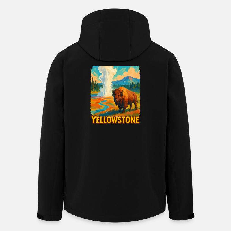 Yellowstone Bison Geysir - Recycelte Männer Softshell-Jacke von Stanley/Stella - Schwarz
