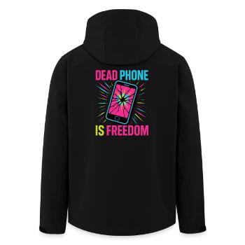 Dead Phone is Freedom - Recycelte Männer Softshell-Jacke von Stanley/Stella - Schwarz - Hinten - AI Model Male 185 light (185cm)